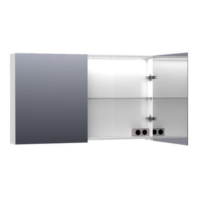 BRAUER Impress Deluxe armoire de toilette – 119 x 70 x 15 cm – LED indirecte – Blanc haute brillance