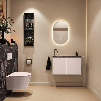 MONDIAZ TURE-DLUX Meuble WC 80 cm Rosee. Lavabo EDEN Lava position gauche. Avec 1 trou de robinet.
