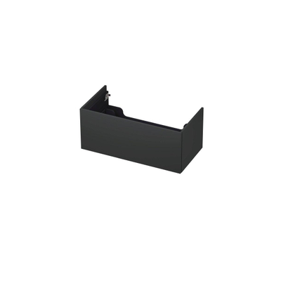 INK Wastafelonderkast - 90x45x37.6cm - 1 lade - push to open - met recht opdekfront - MDF lak - Antraciet mat