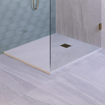 BRAUER Asteroid Receveur de douche 90x120 incl. antidérapant et antibactérien marbre minéral blanc mat