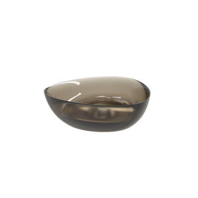 Riho Oviedo waskom - 41x41x13cm - solid surface - semi transparant - frosted umber