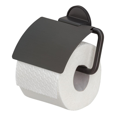 Tiger Tune Porte-rouleau de papier toilette - avec clapet - auto-adhésif - noir