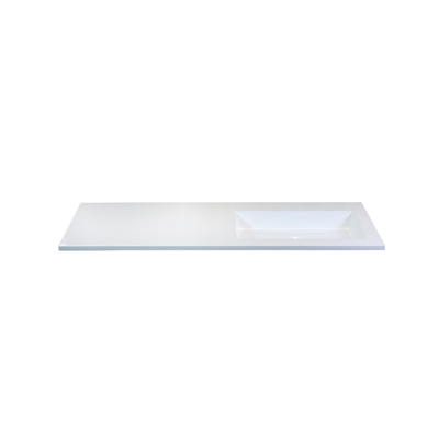 H&R Badmeubelen Thin wastafel kunststeen 120,5x2x45,5cm bak RE wit glans zkrg