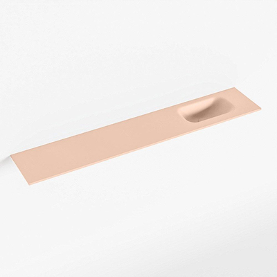 Mondiaz EDEN Lavabo fontaine - 120x23x0.9cm - vasque à droite - sans trous de robinetterie - pour meuble de WC - Solid surface - Rosee