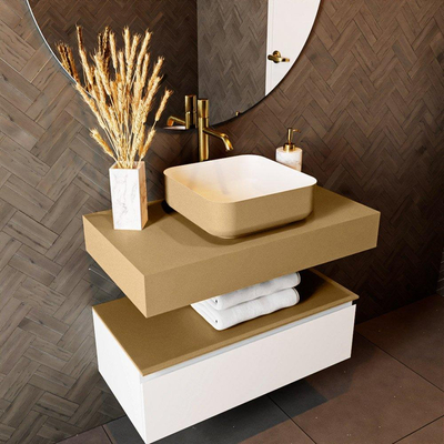Mondiaz TOP 46 Vrijhangend Topblad - 80x46x12cm - geschikt voor waskom - Solid surface - Oro