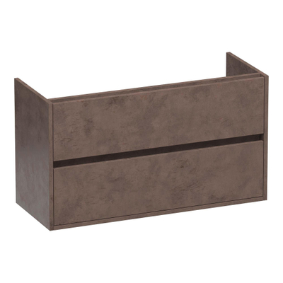 BRAUER Adore wastafelonderkast ondiep - 100x39x55cm - 2 softclose lades - greeploos - 1 sifon uitsparing - Erosion