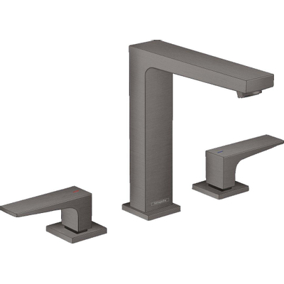 Hansgrohe Metropol Wastafelkraan - 160 met push open waste - met voorsprong vaste uitloop 15.2cm - geborsteld zwart chroom