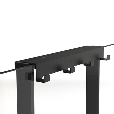 FugaFlow Eccelente Acces schap met 4 haken - voor douchewand - 50x50x6.5cm - mat zwart