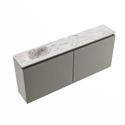 MONDIAZ TURE-DLUX Meuble WC 120cm Smoke. Lavabo EDEN Glace position gauche. Avec 1 trou de robinet.