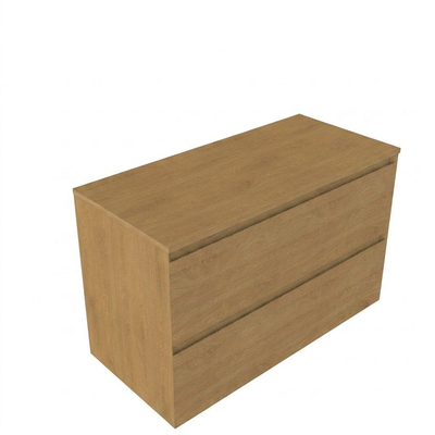 Saniclass Holz Pure Meuble de salle de bain - 100x45x60cm - plan de toilette - sans trous de robinet - 2 tiroirs - Chêne Natural
