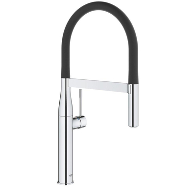 GROHE essence mélangeur de cuisine monotrou avec limiteur de température et douchette flexible chrome