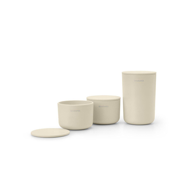 Brabantia ReNew Opbergpotjes - set van 3 - soft beige