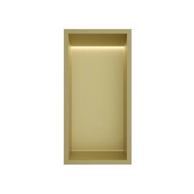 Hotbath &MORE Inbouwbox of inbouwnis - 30x15x10 - met LED - IP44 - PVD - geborsteld messing (goud)