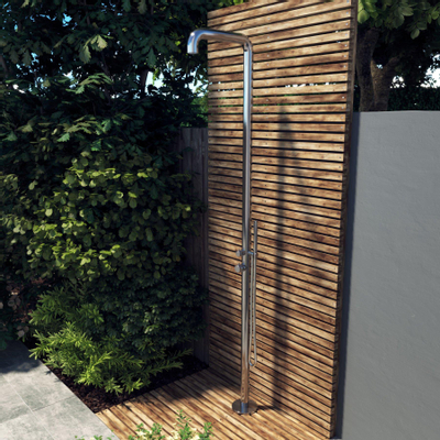 Saniclass Outdoor Original Colonne de douche de jardin avec douchette inox brossé
