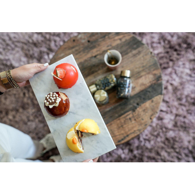 Wellmark Plateau/plateau en marbre 30x13cm Marbre Blanc