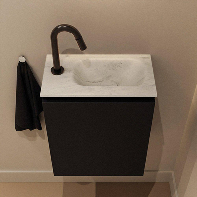 MONDIAZ TURE-DLUX Meuble WC 40 cm Urban. Lavabo EDEN Opalo position droite. Avec 1 trou de robinet.