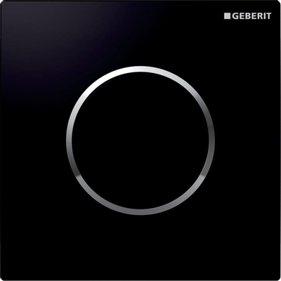 Geberit Type10 urinioir bedieningsplaat - pneumatisch - ronde knop - zwart glans chroom