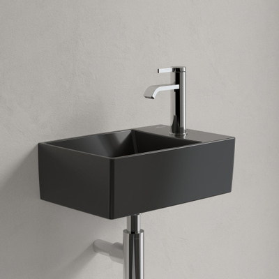 Villeroy & Boch memento 2.0 Lave-main WC face inférieure meulée 40x11.1x9.1cm 1 trou de robinet Ceramic+ Ebony