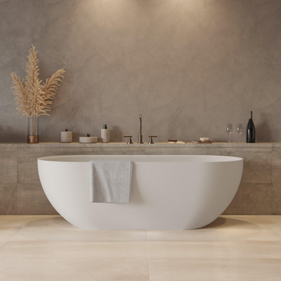 Ideavit Solidera Baignoire autoportante - 170x80x55cm - Solid surface - Ovale - Blanc mat