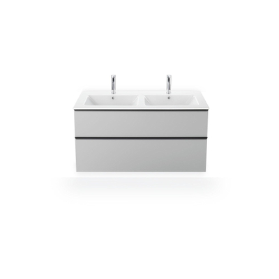 Duravit Me by starck Double vasque - 130x49cm - sans trou de robinet - avec trop-plein - blanc