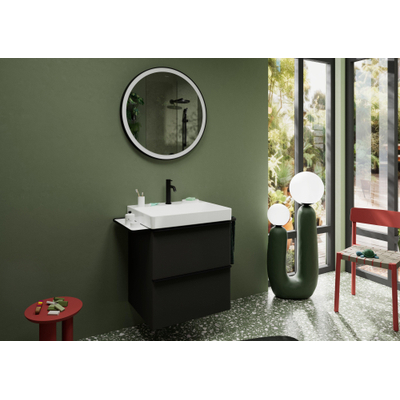 Hansgrohe Xarita Lite S Miroir - 70cm - rond - éclairage led - capteur - noir mat