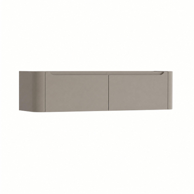 H&R Badmeubelen Juice Wastafelonderkast - 160x45x40cm - afgeronde hoeken - 2 lades - geïntegreerde greep - olive