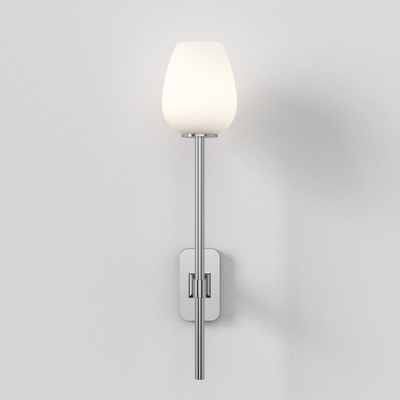 Astro Tacoma Single Grande Wandlamp/Plafondlamp - 230V - IP44 - ovaal - wit glas - chroom