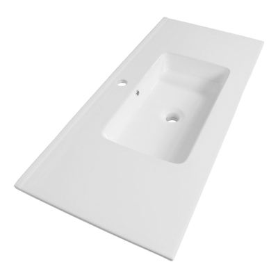 Saniclass Pisa Lavabo pour meuble 100cm 1 trou pour robinetterie céramique Blanc