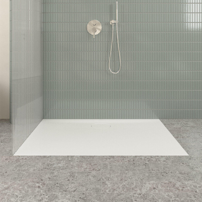 Villeroy & Boch Ecora douchebak - 120x80x3.5cm - afvoer lange zijde - white alpine (wit)