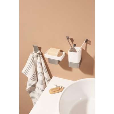 Haceka Aline Porte-verre aluminium Brossé Gris