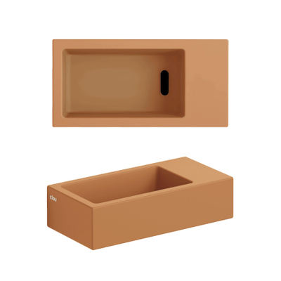 Clou Flush 3 fontaine 36x18cm sans trou de robinet à droite mat it sable céramique