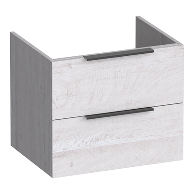 BRAUER Elevate meuble sous-lavabo 60 sans poignées rapportées 2 tiroirs à fermeture en douceur et 1 découpe pour siphon - Forest Seashell