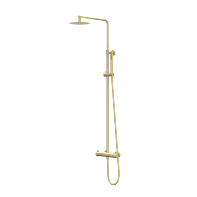 IVY Pact opbouw regendoucheset – Ø20 cm medium hoofddouche – glijstang – satin spray handdouche – goud geborsteld