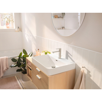 Hansgrohe Rebris s 1 greeps wastafelkraan - 110 met trekwaste - mat zwart