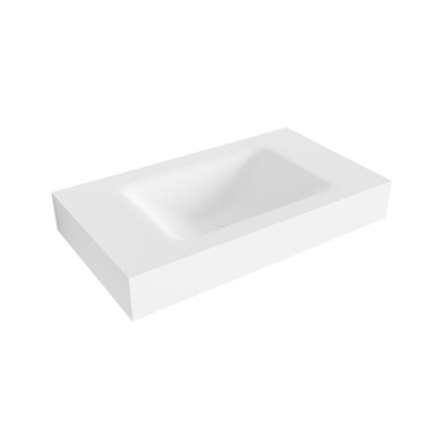 Mondiaz CLOUD Talc Vrijhangende wastafel - 80cm - wasbak midden - rand 12cm - Solid surface Talc OUTLETSTORE