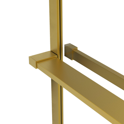 Fortifura Galeria handdoekrek voor inloopdouche - wandmontage / klemt op het glas - 140cm - inkortbaar - geborsteld messing