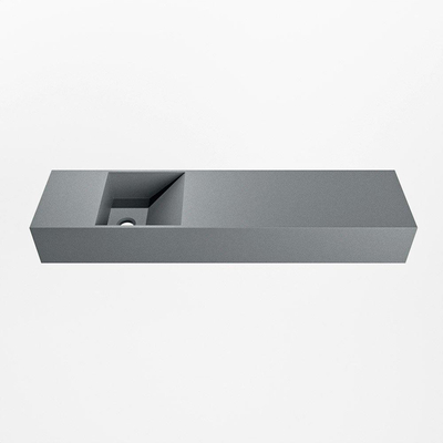 Mondiaz TYNE Lave-mains - 90x23x12cm - vasque à gauche - sans trous de robinet - solid surface - Plata
