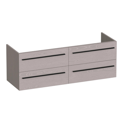 BRAUER Trust wastafelonderkast 140 excl. opbouwgrepen 4 softclose lades en 2 sifon uitsparingen - Timber Greige