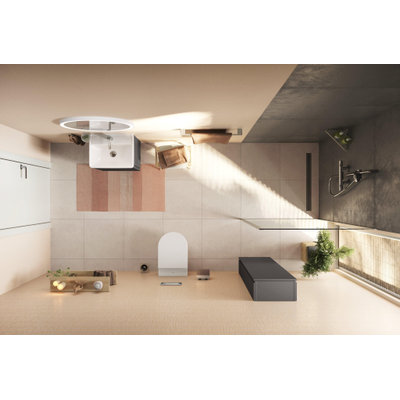 Hansgrohe Xilesa Badkamerkast - 165x40x20cm - 1 deur - scharnier links - slate mat grijs