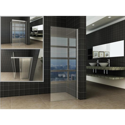 Wiesbaden Side paroi latérale pour porte de niche Puerta et Slide 1400 x 2000 x 8 mm verre clair nano/chrome