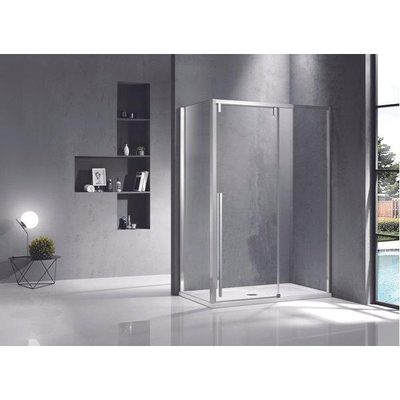 Marenza Neptune Cabine de douche - 160x90cm - avec porte coulissante - verre de sécurité 8mm - anti-calcaire - argent poli