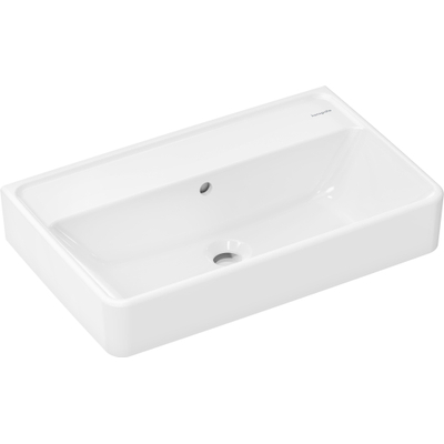 Hansgrohe Xanuia Q Wastafel/Fontein - 60x37cm - inbouw - zonder kraangaten - met overloop - wit glans