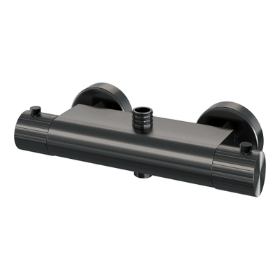 BRAUER Stripe Opbouw Thermostatische Regendouche - SET 01 - 25cm hoofddouche - staaf handdouche - doucheslang - gunmetal geborsteld PVD