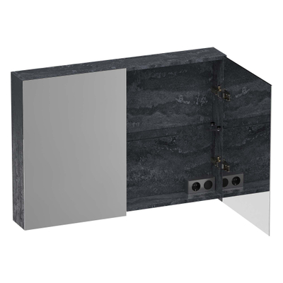 Brauer Impress Armoire de toilette - 100x70x15cm - sans éclairage - 2 portes miroir double - Damascus