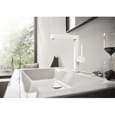 Hansgrohe Finoris 1 greeps wastafelkraan - 230 draaibare uitloop - met afvoerplug - mat zwart
