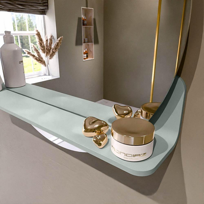 Mondiaz SPOT miroir – Ø 60 cm – avec tablette – Greey (vert clair/gris)