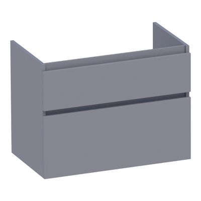 BRAUER Delight wastafelonderkast - 80x46x60cm - 2 softclose lades - greeploos - 1 sifon uitsparing - mat grijs