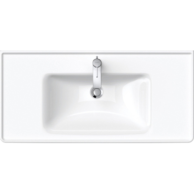 Duravit d-neo lavabo avec verre merveilleux 100.5x48x17cm 1 trou pour robinetterie rectangle céramique blanc
