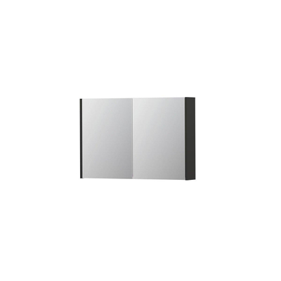 INK SPK1 spiegelkast – 90x60x14 cm – 2 deuren, dubbelzijdige spiegeldeuren – Mat antraciet