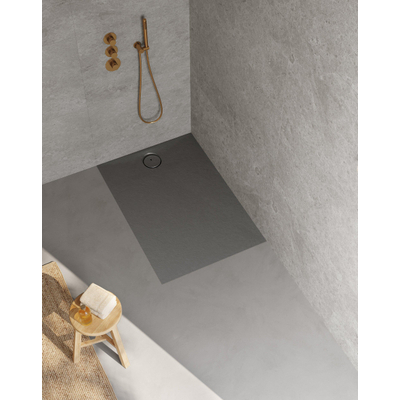 Riho Nuvia Douchevloer - 120x80cm - antibacterieel - purite - stone grey